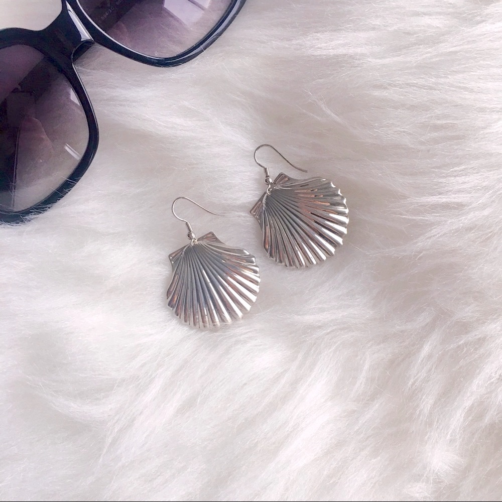 Silver Sea Shell Shaped Earrings